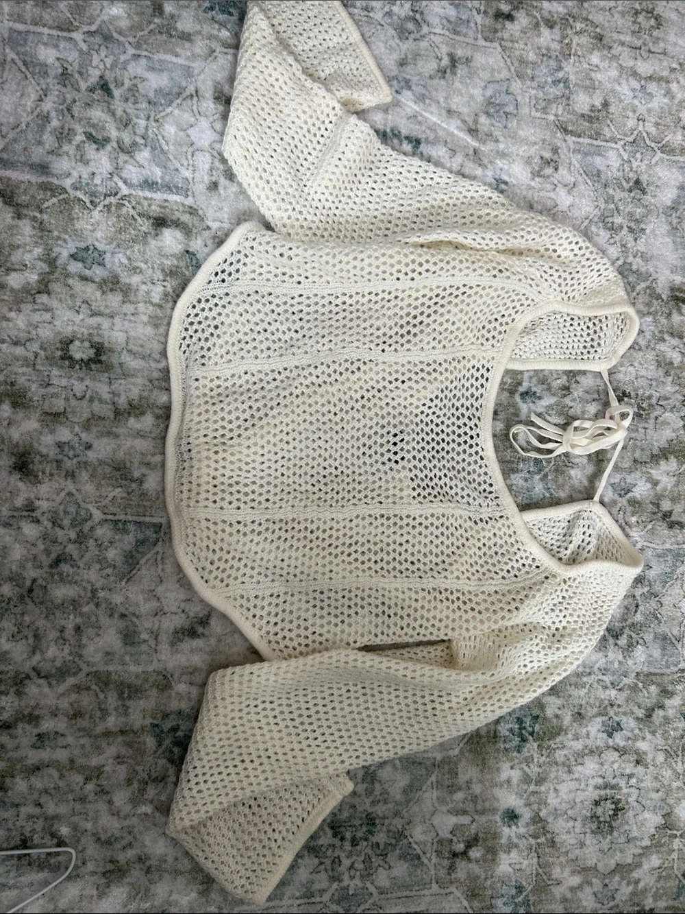 H&M Open-Weave Cream Knit Top